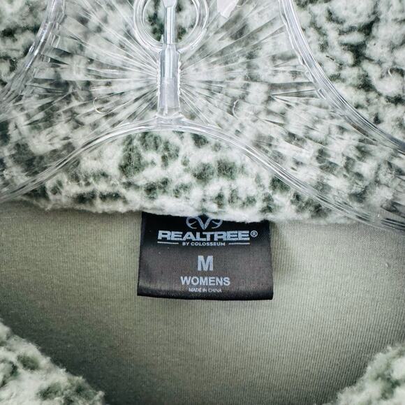 Realtree Green Sherpa 1/4 Zip Pullover Sweater Women’s Size M - Picture 2 of 7